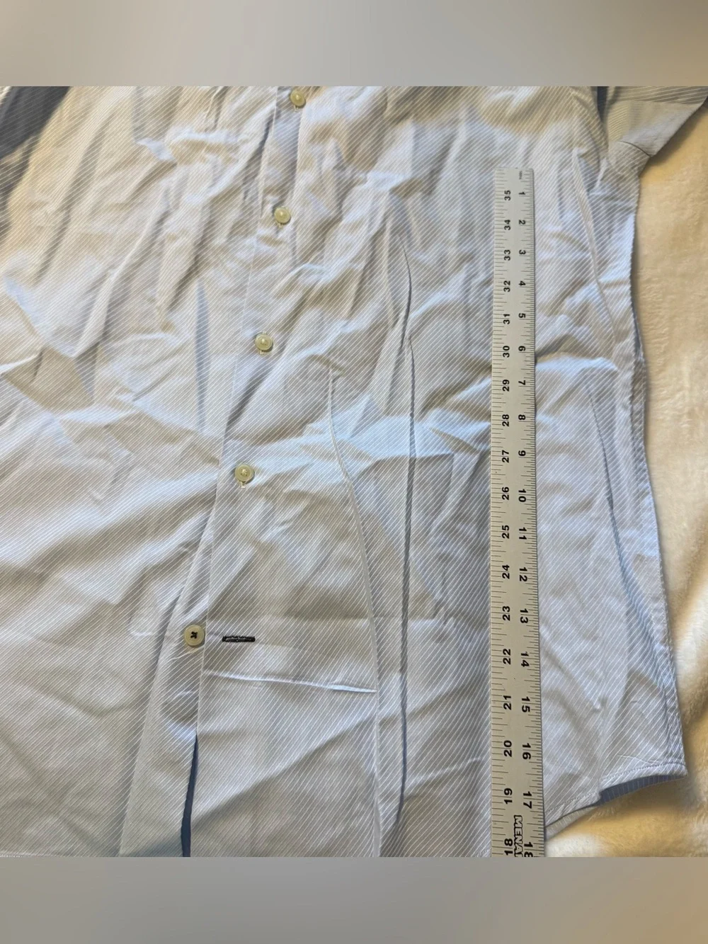 Banana Republic Light Blue Micro-Striped Dress Shirt Size Medium 15 15 1/2